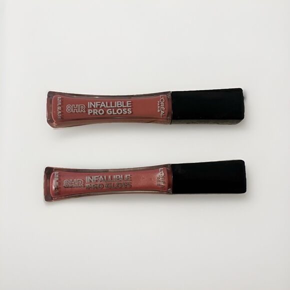 NEW L'Oreal Paris 8hr Infallible Pro Gloss Lipgloss 880 Pink Opal/885 Shell Pink - Picture 1 of 5